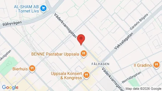 Kontorslokaler att hyra i Uppsala - kort over placeringen