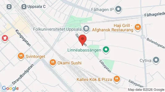 Kontorslokaler att hyra i Uppsala - kort over placeringen