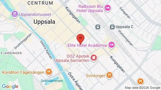Kontorslokaler att hyra i Uppsala - kort over placeringen