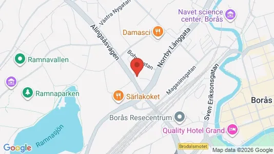 Kontorslokaler att hyra i Borås - kort over placeringen