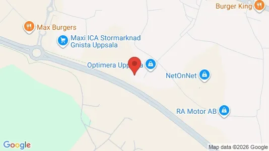 Kontorslokaler att hyra i Uppsala - kort over placeringen