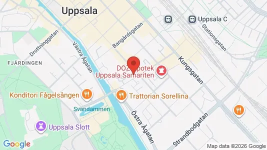 Kontorslokaler att hyra i Uppsala - kort over placeringen