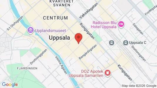 Kontorslokaler att hyra i Uppsala - kort over placeringen