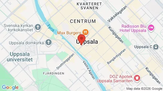 Kontorslokaler att hyra i Uppsala - kort over placeringen