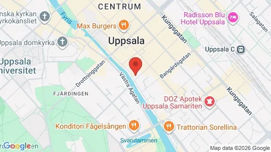 Kontorslokaler att hyra i Uppsala - kort over placeringen