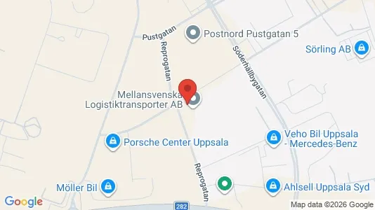 Kontorslokaler att hyra i Uppsala - kort over placeringen
