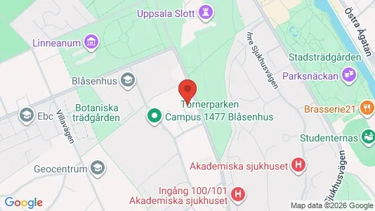Kontorslokaler att hyra i Uppsala - kort over placeringen