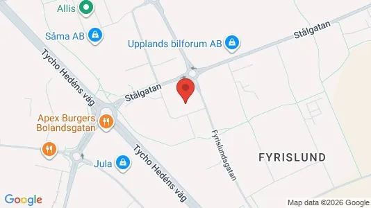 Industrilokaler att hyra i Uppsala - kort over placeringen