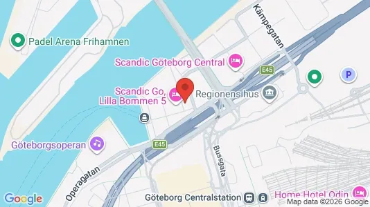 Kontorslokaler att hyra i Göteborg Centrum - kort over placeringen