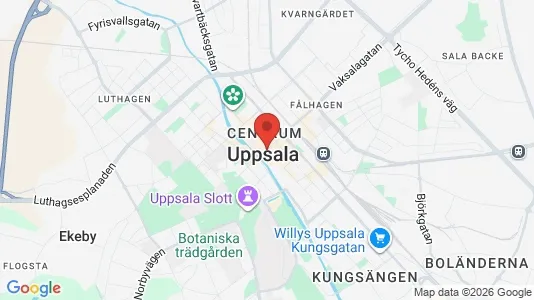 Lagerlokaler att hyra i Uppsala - kort over placeringen