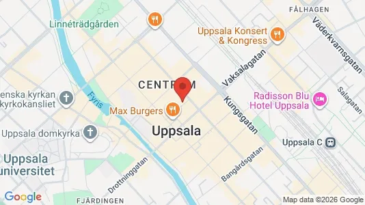Kontorslokaler att hyra i Uppsala - kort over placeringen