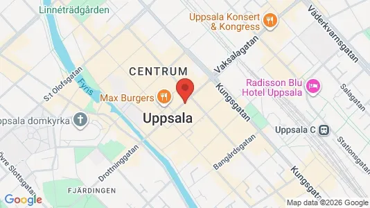 Kontorslokaler att hyra i Uppsala - kort over placeringen