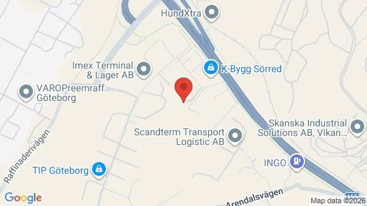 Kontorslokaler att hyra i Västra hisingen - kort over placeringen