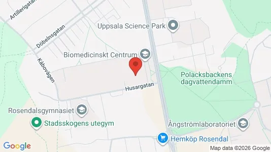 Kontorslokaler att hyra i Uppsala - kort over placeringen