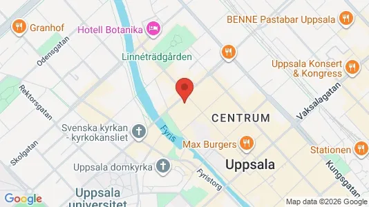 Kontorslokaler att hyra i Uppsala - kort over placeringen
