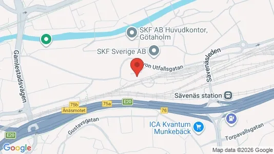 Kontorslokaler att hyra i Göteborg Östra - kort over placeringen