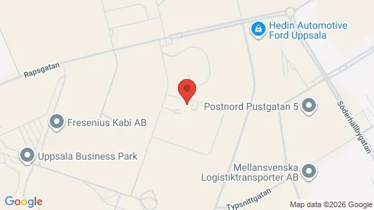 Kontorslokaler att hyra i Uppsala - kort over placeringen