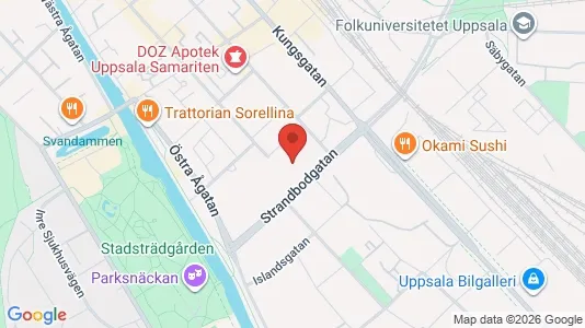 Kontorslokaler att hyra i Uppsala - kort over placeringen