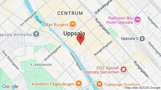Kontorslokaler att hyra i Uppsala - kort over placeringen