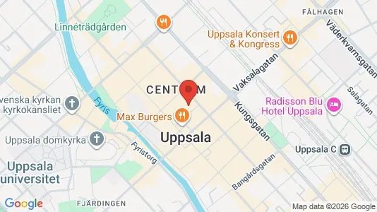 Kontorslokaler att hyra i Uppsala - kort over placeringen