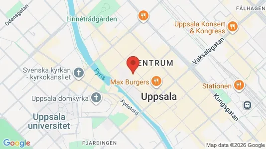 Kontorslokaler att hyra i Uppsala - kort over placeringen