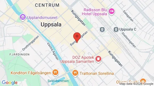 Kontorslokaler att hyra i Uppsala - kort over placeringen