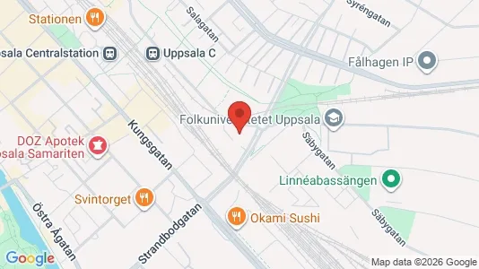 Kontorslokaler att hyra i Uppsala - kort over placeringen