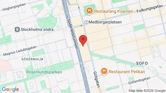 Kontorslokaler att hyra i Södermalm - kort over placeringen