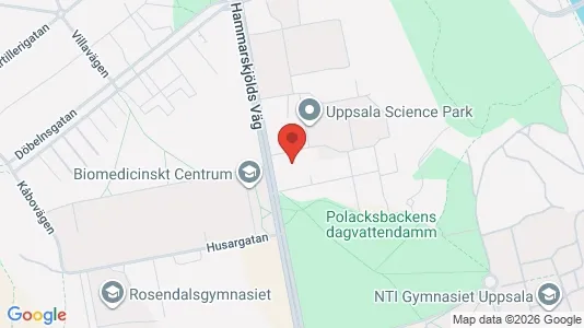 Kontorslokaler att hyra i Uppsala - kort over placeringen