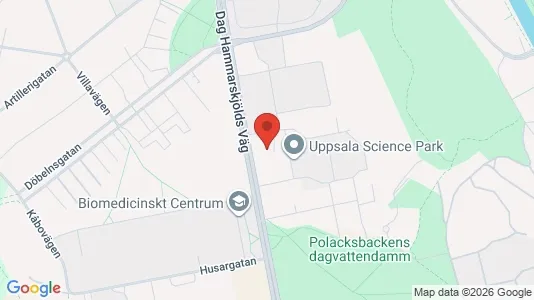 Kontorslokaler att hyra i Uppsala - kort over placeringen