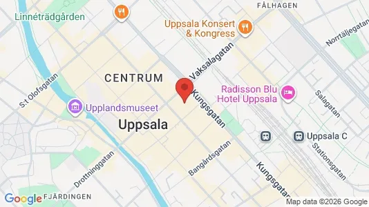 Kontorslokaler att hyra i Uppsala - kort over placeringen