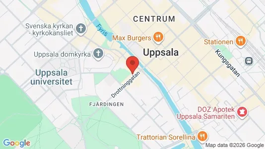 Kontorslokaler att hyra i Uppsala - kort over placeringen