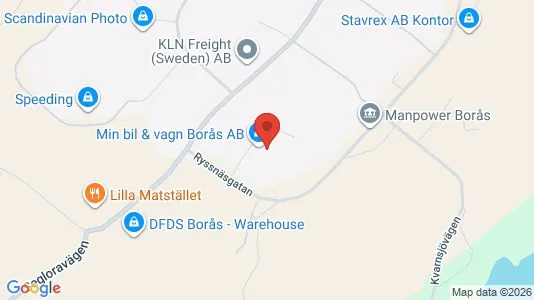 Kontorslokaler att hyra i Borås - kort over placeringen