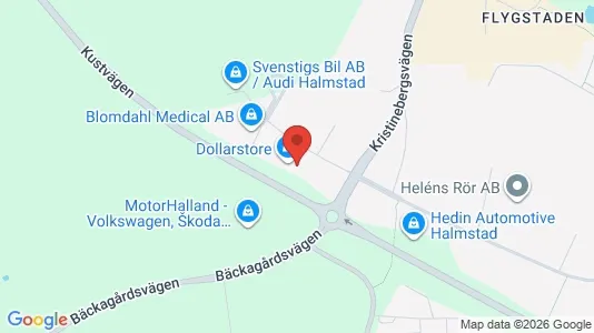 Kontorslokaler att hyra i Halmstad - kort over placeringen