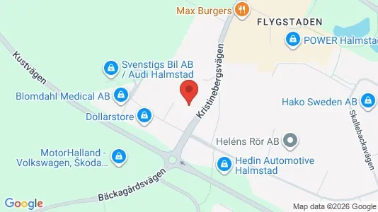 Kontorslokaler att hyra i Halmstad - kort over placeringen