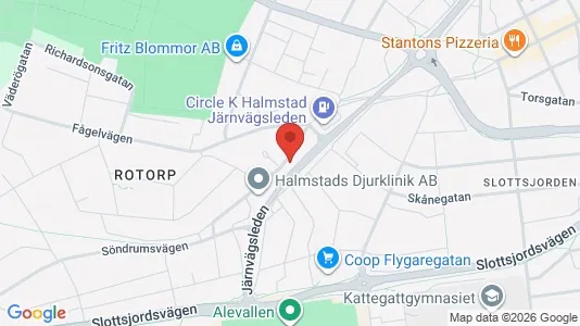Kontorslokaler att hyra i Halmstad - kort over placeringen