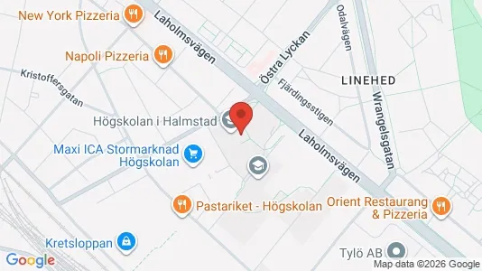 Kontorslokaler att hyra i Halmstad - kort over placeringen