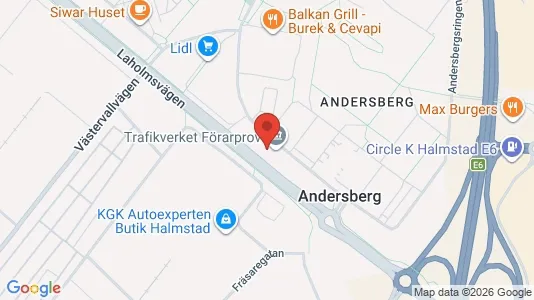 Kontorslokaler att hyra i Halmstad - kort over placeringen