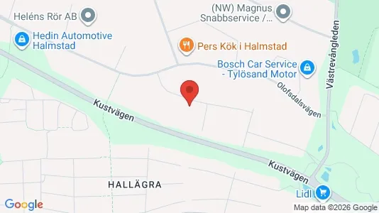 Kontorslokaler att hyra i Halmstad - kort over placeringen