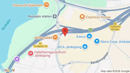 Kontorslokaler att hyra i Jönköping - kort over placeringen
