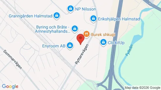 Kontorslokaler att hyra i Halmstad - kort over placeringen