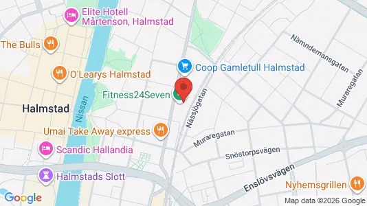 Kontorslokaler att hyra i Halmstad - kort over placeringen