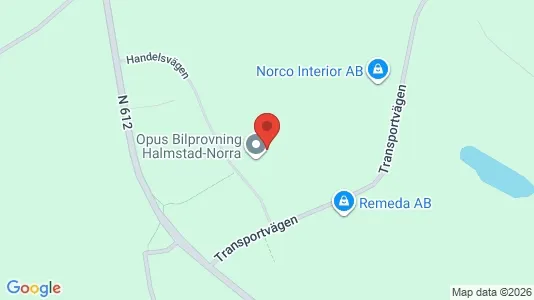 Lagerlokaler att hyra i Halmstad - kort over placeringen