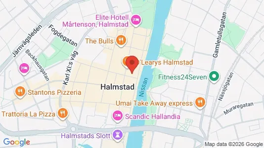 Kontorslokaler att hyra i Halmstad - kort over placeringen