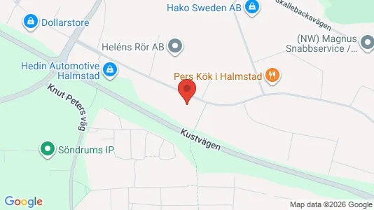 Kontorslokaler att hyra i Halmstad - kort over placeringen