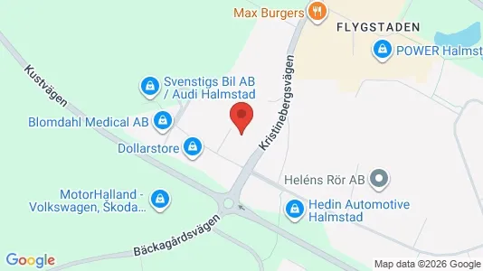 Kontorslokaler att hyra i Halmstad - kort over placeringen
