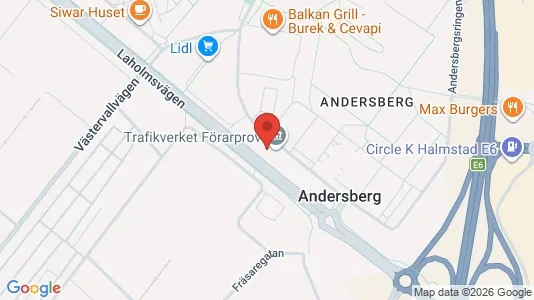 Industrilokaler att hyra i Halmstad - kort over placeringen