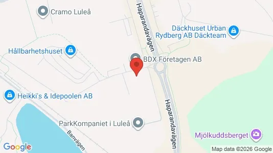 Kontorslokaler att hyra i Luleå - kort over placeringen