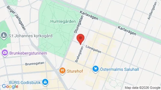 Kontorslokaler att hyra i Östermalm - kort over placeringen