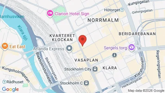 Kontorslokaler att hyra i Stockholm Innerstad - kort over placeringen